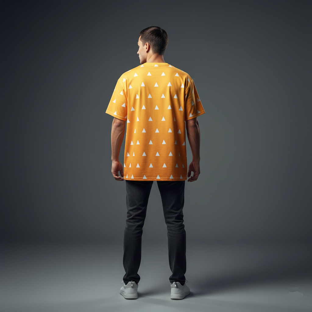 Zenitsu Lightning Pattern Oversized T-shirt