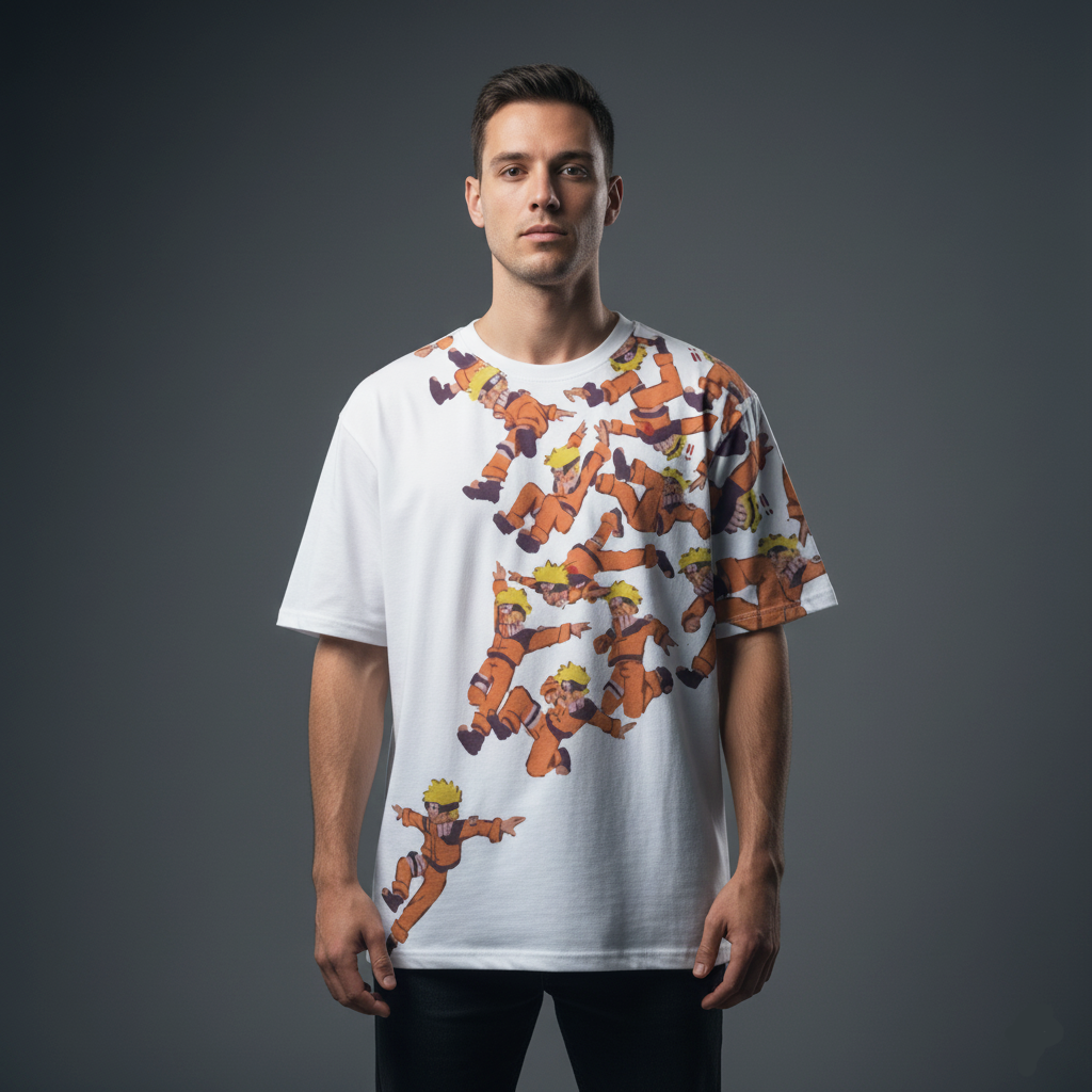 Naruto Shadow Clone Jutsu Oversized T-shirt