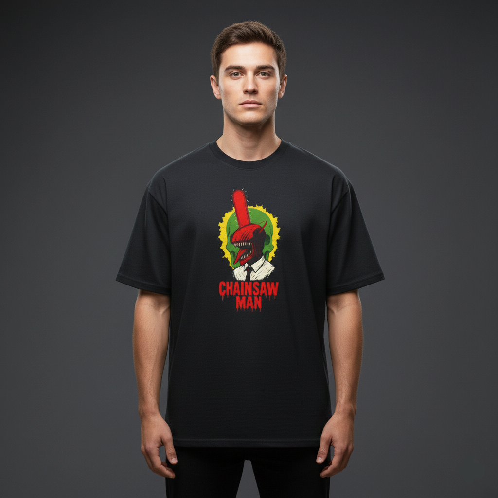 Chainsaw Man Anime Oversized T-Shirt | Graphic Streetwear Tee