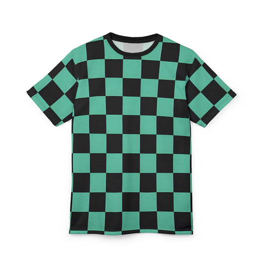 Tanjiro Kamado Green Black Checkered Regular T-Shirt
