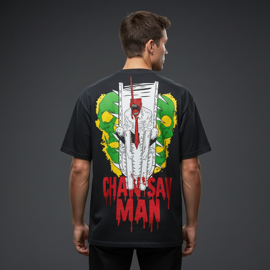 Chainsaw Man Anime Oversized T-Shirt | Graphic Streetwear Tee