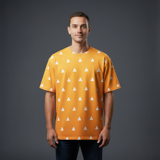 Zenitsu Lightning Pattern Oversized T-shirt