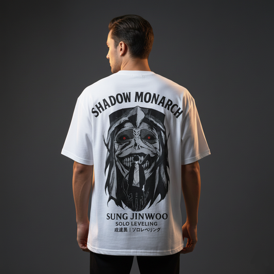Solo Leveling Shadow Monarch Oversized White T-Shirt