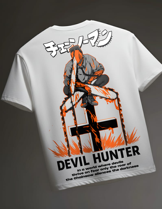 Devil Hunter White Oversized T-Shirt