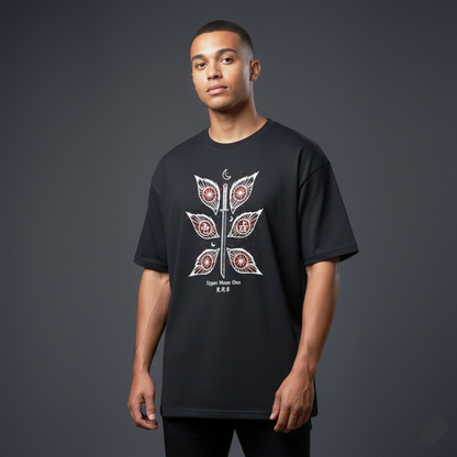 “Upper Moon One Oversized Anime T-Shirt Front View”